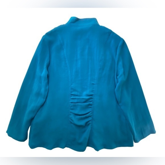 Fridaze Linen Redefined Peacock‎ Blue linen blazer/jacket. - Picture 2 of 5